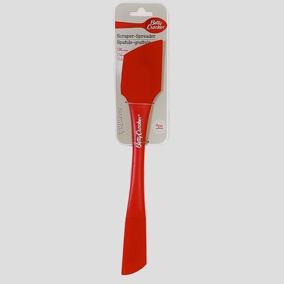 Betty Crocker Red Silicone Scraper Spreader Baking Kitchen Utensil - Picture 1 of 8